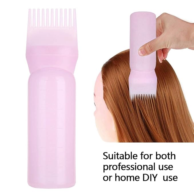 Yinhing Hair Dyeing Bottle, Hair Color Applicator Bottle, 3 Colors Hair Dyeing Bottle Brush Shampoo Hair Color Oil Comb Applicator Tool for Salon Home Supplies ()