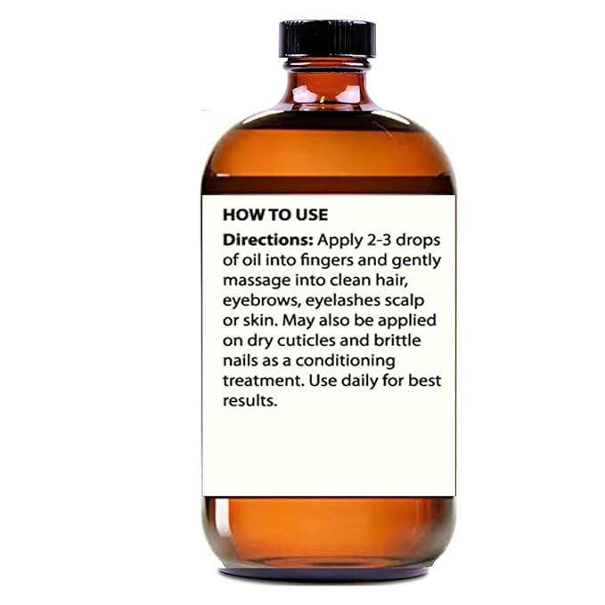 Mayan's Secret - 16 oz Pure Castor Oil Organic Cold Pressed Unrefined Glass Bottle Hexane Free Hair Oil for Hair Growth, Eyelashes, Eyebrows – Oil for Skin, Face, Body