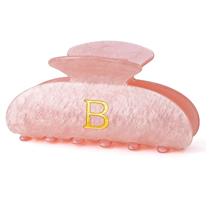 Hair Clips for Women | Monogram Hair Claw Hair Accessory | Personalized Gifts for Women Teen Girl Trendy Stuff | Gifts for Mom Bridesmaid Bride Wife Friend Sister Teacher Her - Pink,B