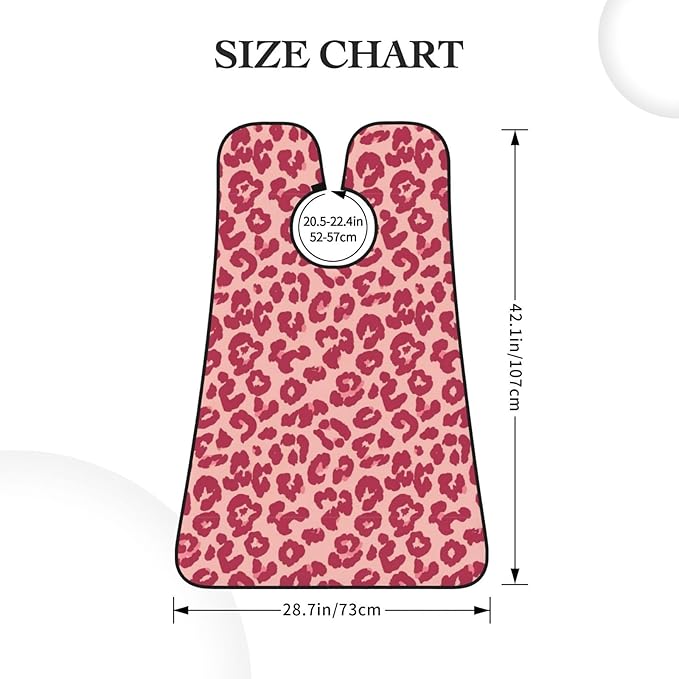 Non-Stick Beard Shaving Bib, Hair Catcher Apron with Suction Cups, Waterproof Grooming Tool for Men Husband, Pink Rose Gold Glitter Pattern Cheetah Leopard Print Shave Bib