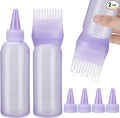 Pimoys Hair Oil Applicator Bottles Dye Brush for Women Scalp, Hair Color Products Things with Root Comb, Purple 2 Pack