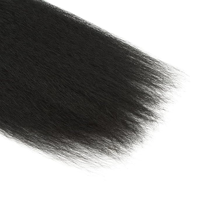 26 28 30 Inch Color 1B Bundles Human Hair Natural Black Yaki Straight Bundle Brazilian Virgin Remy Hair Extensions Niegmeag Double Weft Soft and Silky Color 1B Kinky Straight Bundle 300g