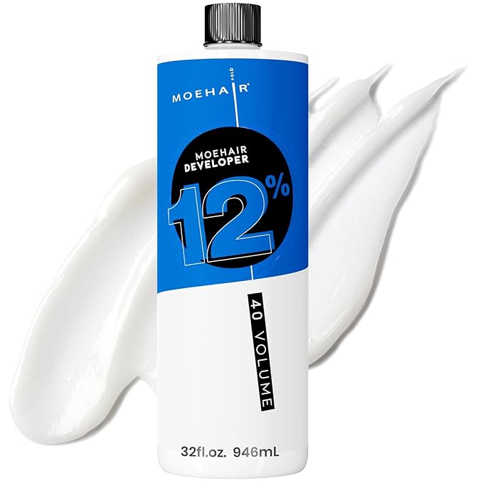MOEHAIR Hair Developer 12% Hydrogen Peroxide | 40 Volume Developer | Lifts up to 6 Levels | Professional-Use 40V Developer | High Lifting Action | Paraben-Free | Peach Fragrance – 32 Fl. Oz