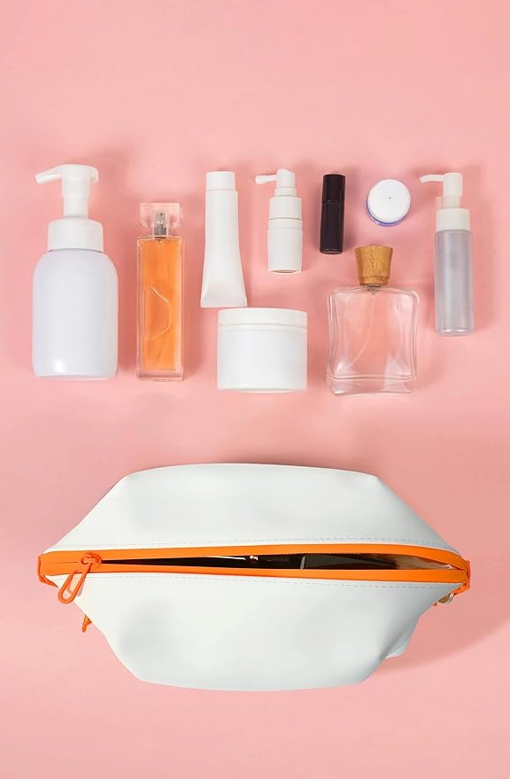 6"x 9.84" 4.5L Large Silicone Toiletry Bag,Waterproof Leakproof Foldable Travel Organizer,Dopp Kit Alternative for Men & Women,White