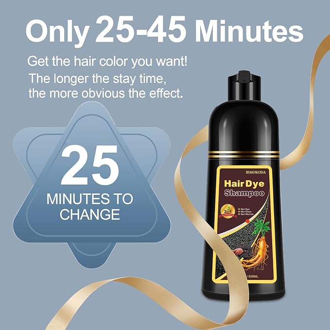 Hair Dye, Hair Dye Shampoo for Women & Men, Color Shampoo Hair Dye 16.9 Fl Oz, Safe and Natural Champu Para Canas (Wine Red)