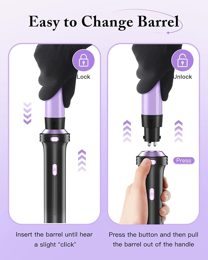 5 in 1 Curling Iron, Curling Wand Set with Thermal Brush, Flat Iron Hair Straightener, 3 Ceramic Irons (0.35"-1"), 13 Adjustable Temps, Hair Curler Waver with Heat Resistant Mat, Glove, Clip