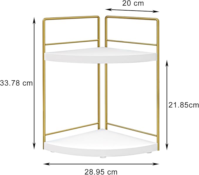 2 Pack Bathroom Counter Organizer, 2 Tier Corner Bathroom Counter Organizer Wooden Vanity Organizers for Bathroom Organizers and Kitchen Storage Dresser Decoration