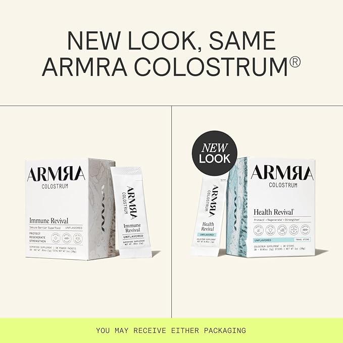 ARMRA Colostrum™ Powder | Unflavored | Gut Health & Bloating | Skin & Hair | Immunity | Keto, Gluten & Fat-Free | 30 Servings