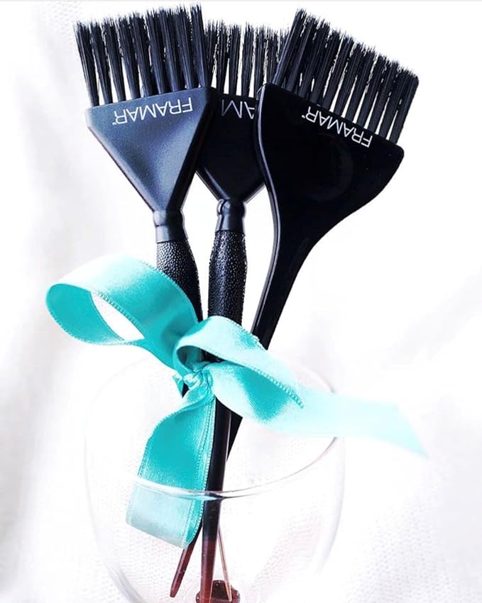 Framar Family Hair Color Brush Set - Hair Dye Brush Kit, Hair Coloring Brushes For Hair Stylist, Tint Brushes for Hair Color, Tapered Edges For Precision – 3 Pack Black
