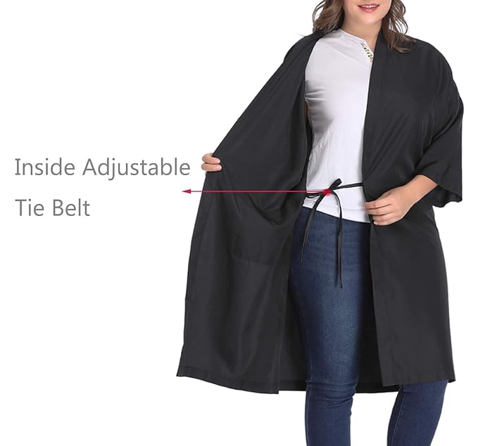 PERFEHAIR Salon Robes Smock for Clients, Pack of 8, Hair Salon Client Gown Cape, Black
