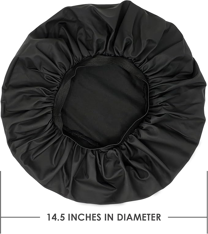 Reusable Oil Proof Nightcap, Protective Hair Bonnet and Shower Cap, Leakproof, Oilproof, and Waterproof, Black, Now 2 Sizes!