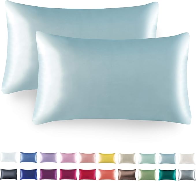 Tyfitb Satin Pillowcase Set for Hair & Skin Care – Cooling, Hypoallergenic, Anti-Frizz, Wrinkle-Free – Soft, Luxurious Pillowcases with Envelope Closure – 2-Pack, King Size 20x36, Gift-Ready