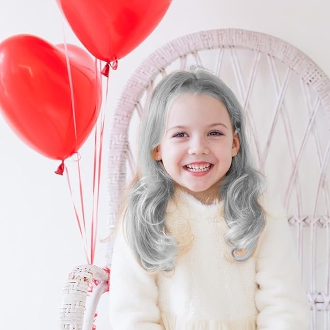 MSDADA New Hair Chalk Comb Temporary Hair Color Dye for Girls Kids with Light Color Hair, Washable Hair Chalk for Girls Age 4 5 6 7 8 9 10 Birthday Cosplay DIY, Christmas, Independence Day(White)
