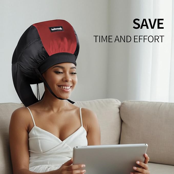 Bonnet Hair Dryer, Ideal Hair Diffuser for Curly Hair， Your Ultimate Solution - Spacious Capacity Blow Dryer Cap for Rapid Styling of Curls