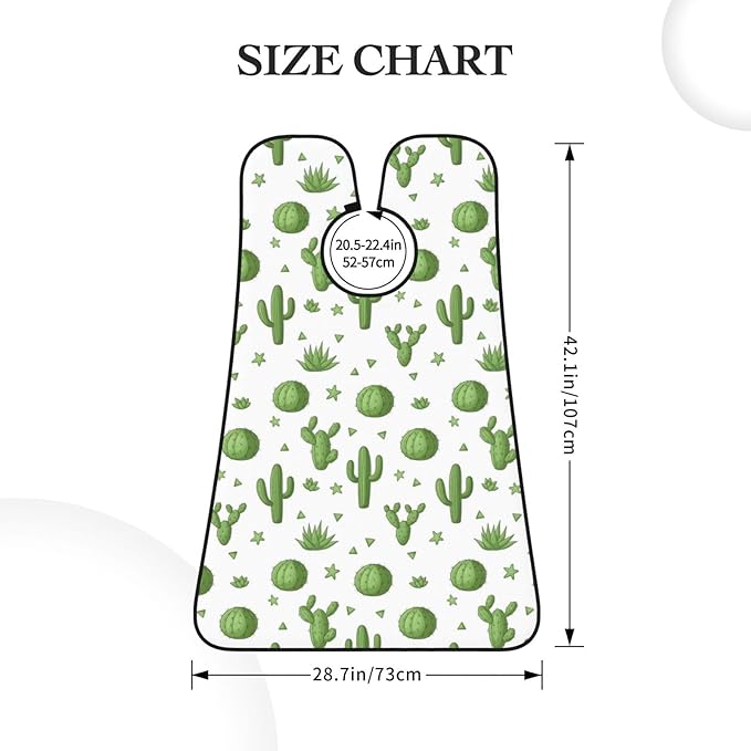 Men's Beard Maintenance Apron, Waterproof & Easy Clean, Cactus