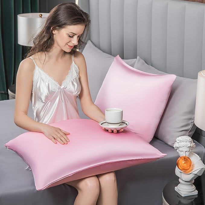 Mulberry Silk Pillowcase for Hair and Skin,Toddler Size Kids Silk Pillow Case with Hidden Zipper,Allergen Proof Dual Sides Soft Breathable Smooth Silk Pillow Cover(Toddler,Pink)