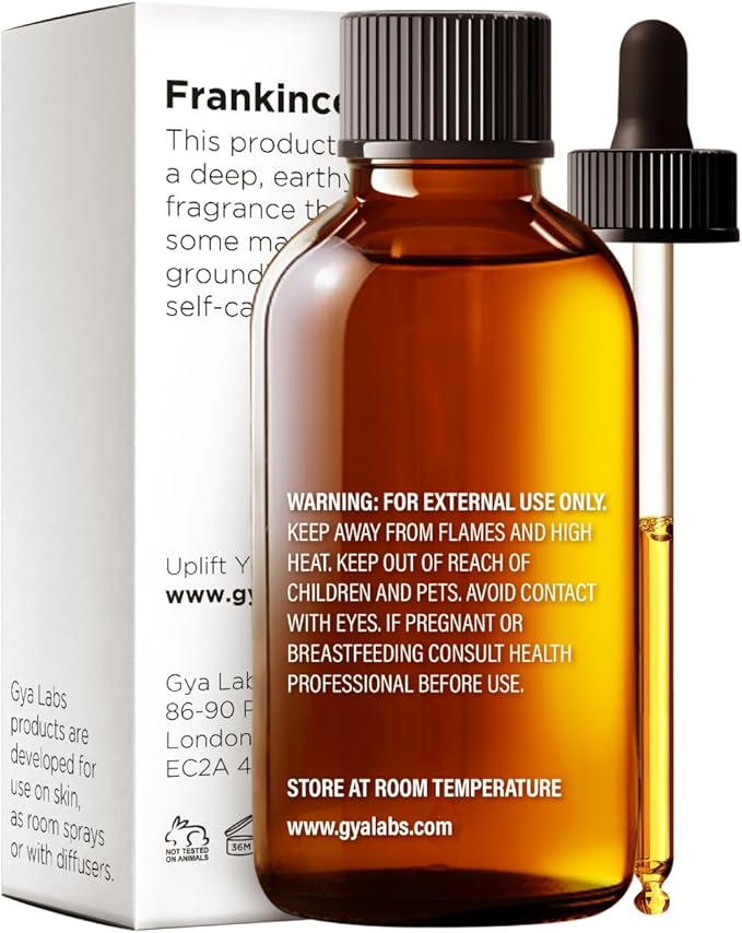 Gya Labs Frankincense Essential Oil - 4 Fl Oz - for Hair, Skin, Diffuser, Aromatherapy & DIY Candle Making Scent