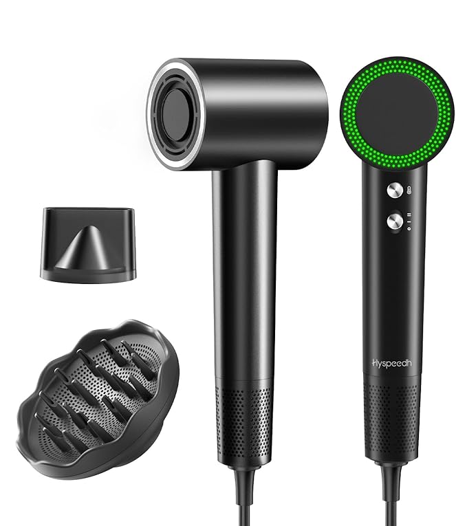 Hair Dryer with 110000 RPM High Speed 1400w Motor for 1-5min Fast Dry, 3 Heat/Cool Wind Level & 49db Low Noise,1.5 Billion Plasma & Travel Blow Dryer