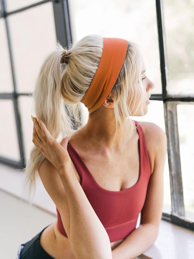 DRESHOW 8 Pack Sports Headbands for Women Non-Slip Stretchy Fashion HairBand Curly Hair Headband Soft Hair Accessories for Daily Wear Workout Yoga Running