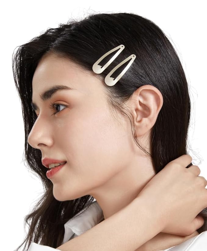 Dofash 12PCS Snap Hair Clips For Women-Non Slip & Metal Hair Barrettes, 5cm 2'' Small Clips For Thin & Fine Hair,Blonde