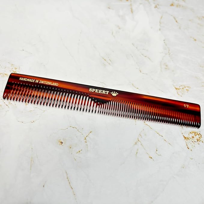 #17 Handmade Wide Narrow Tooth Mustache Beard Comb Small Tortoise Havana Acetate Thick Coarse Curly Fine Short Pocket Sized Facial Hair Grooming Tangle Free Beard Straightener Growth Care Comb