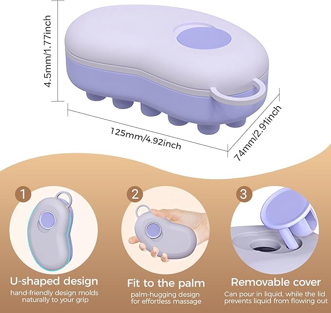 Ice Compress Scalp Massager Hair Growth Massage Comb - Upgraded Raised Dot Ice Tray Design for Tension Headache Relief and Scalp Care (Purple)