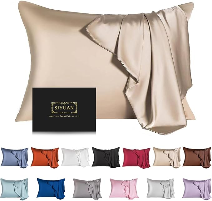 Mulberry Silk Pillowcase for Hair and Skin,Toddler Size Kids Silk Pillow Case with Hidden Zipper,Allergen Proof Dual Sides Soft Breathable Smooth Silk Pillow Cover(Toddler,Champagne)