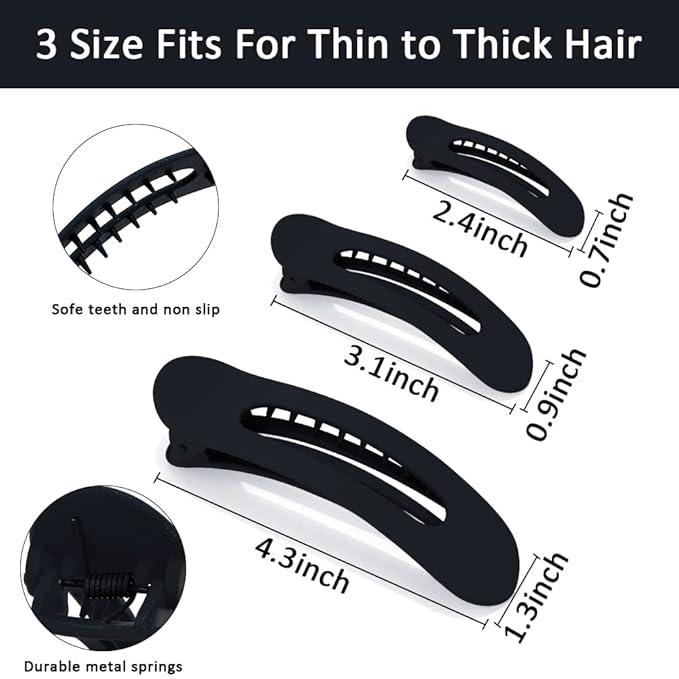 Large Duck Billed Banana Clips, Ahoney 12 Pack Alligator Hair Clips for Thin Thick Hair - 3 Sizes Lay Flat Styling Accessories for Women (Neutral)