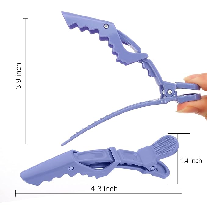 Ondder 14 Pcs Purple Alligator Hair Clips for Styling, Sectioning, Coloring, Cutting, Hair Salon Pro Clips for Women Men Girls Teens