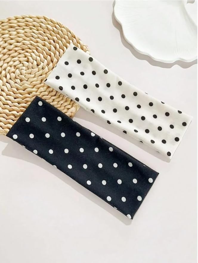 TERSE Polka Dot Headbands for Women Trendy Women Hair Accessories: Cute Head Bands for Women's Hair Fashion Hairbands 6PCS