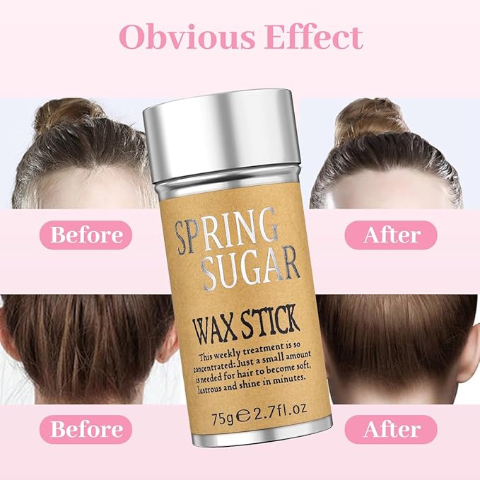 4 Packs Set Hair Wax Stick Slick Back Hair Edge Brush Pink Comb Wax Stick for Hair Flyaways, Styling Products Essentials Stuff for Women, Kids and Clean Girl