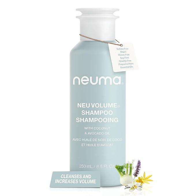 Neuma Neu Volume Shampoo 8.5 Fl. Oz. Fennel, Ylang Ylang, Patchouli, and Vanilla Scent, Sulfate Free Shampoo