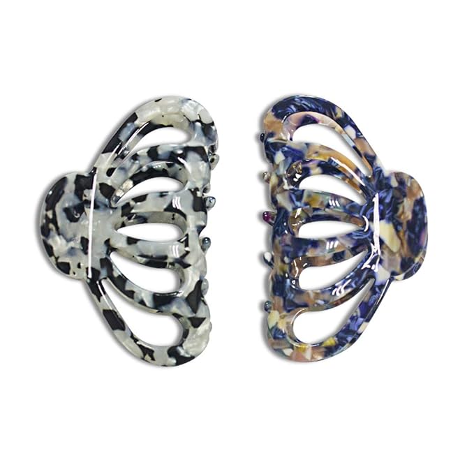Bohemian Tortoise Shell Hair Clips Women Strong Grip Claw Clips, Ladies Acrylic Celluloid Medium Boho Hair Clips for Fine Thin Hair Accessories