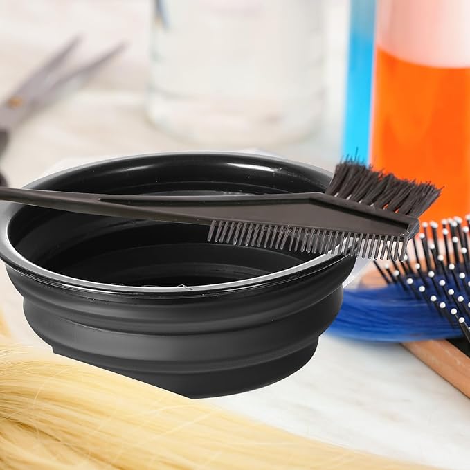 Hair Dye Kit Hair Dye Brush and Bowl Set Hair Coloring Kit Hair Dye Tools Hair Bleach Kit with Hair Dye Brush Hair Color Bowl Hairclips Ear Cover for Salon Bleaching and Highlighting 7 Pcs