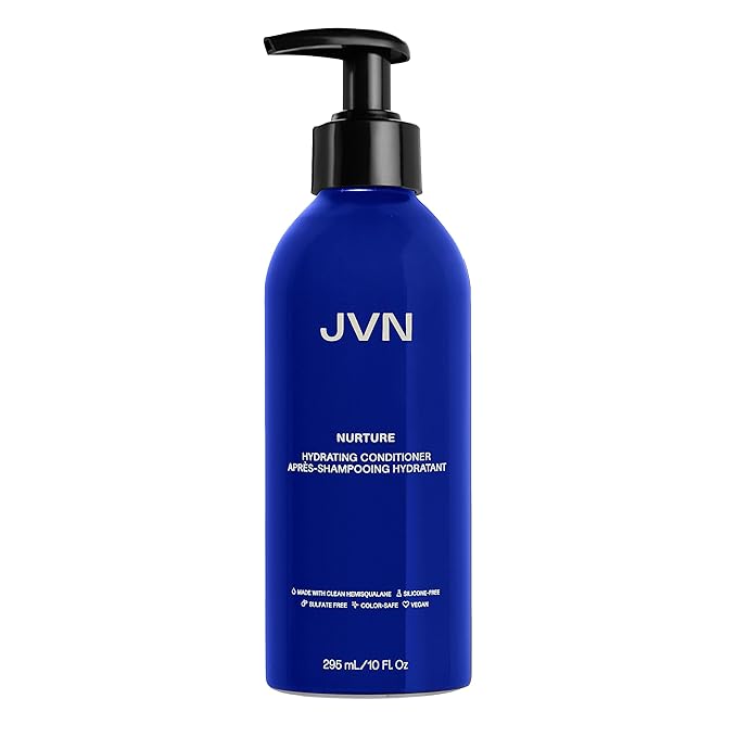 JVN Nurture Hydrating Conditioner, 10 Fl Oz, Detangles & Softens Hair, Moisture and Deeply Nourishing Conditioner, Color Safe Hair Care for Women and Men, Non-Toxic, Silicone and Paraben Free