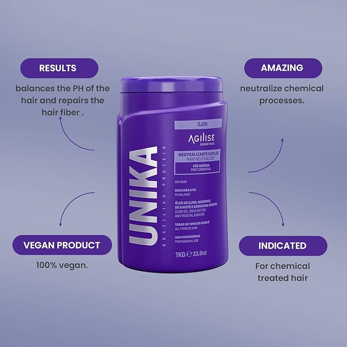 agilise Unika Neutralizante Capilar pH Balancing Treatment for Damaged Hair – Acidificante | Shea Butter, Batana Oil & Keratin – Post-Chemical & Straightener Care, Coloring, Bleaching & Keratina