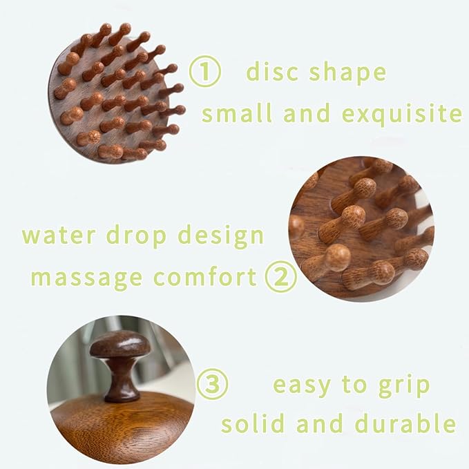 Wooden Scalp Massager｜Bamboo Brush for Hair Growth｜Wooden Hair Brush｜Body Massage Tool