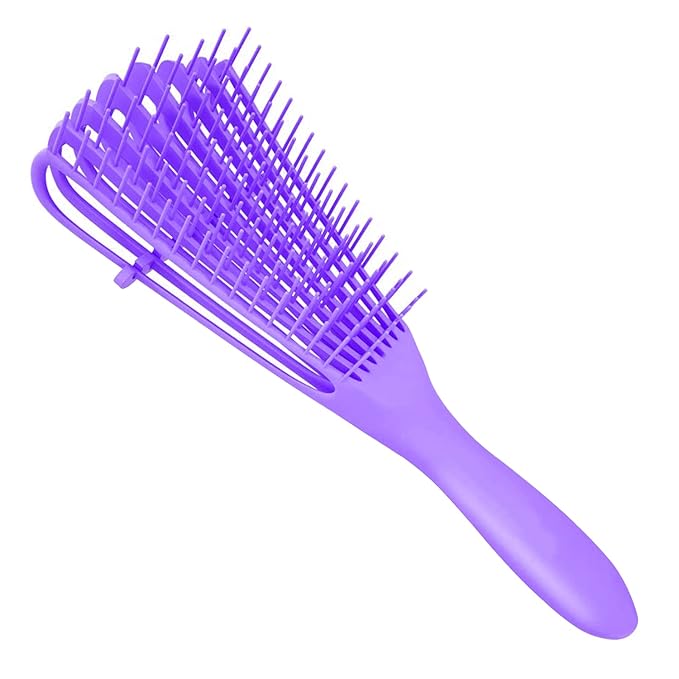Detangling Brush for Afro/African Hair Textured 3a to 4c Kinky Wavy/Curly/Coily Hair, Knots Detangler Scalp Massage Comb for Women (1 pc, Purple)