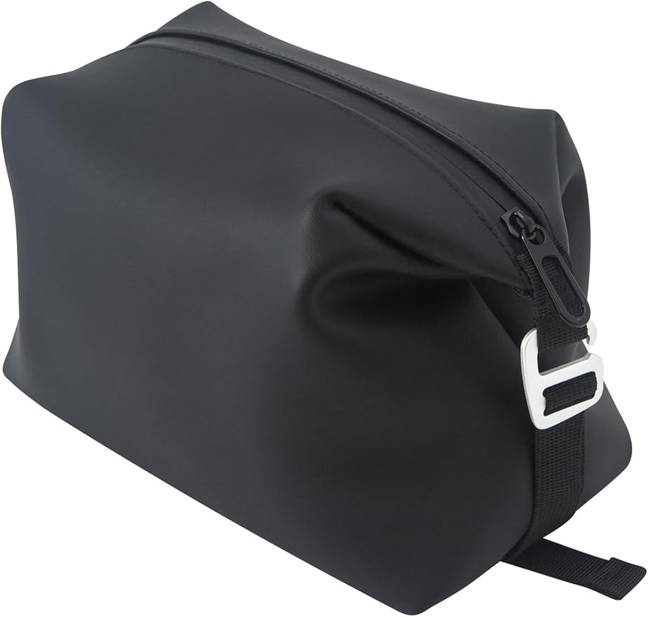 6"x 9.84" 4.5L Large Silicone Toiletry Bag,Waterproof Leakproof Foldable Travel Organizer,Dopp Kit Alternative for Men & Women,Black