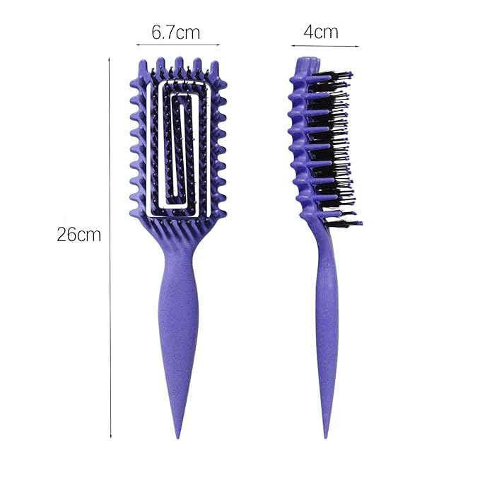 Curly Hair Brush Candybrush Curl Defining Brush for Detangling Shaping and Defining Curls for Women, Men, Wet & Dry Hair (Purple)