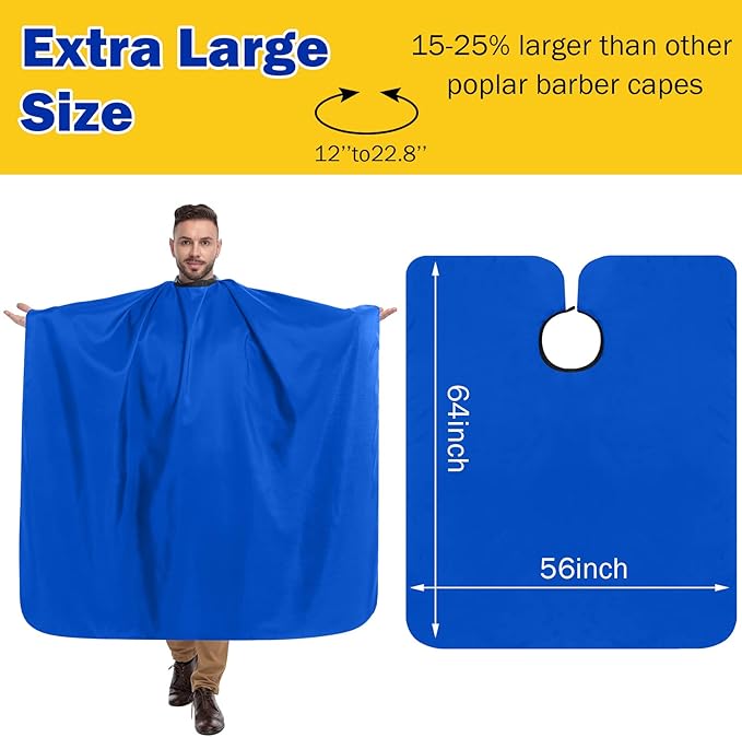 12Pcs Barber Cape 64 x 56'' Large Waterproof Hair Cutting Salon Cape Adjustable Snaps for Hair Dye Salon Stylist Supplies