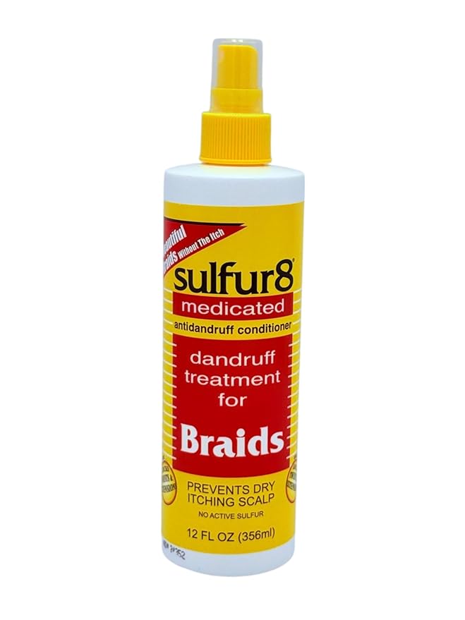 Dandruff Treatment Spray for Braids – Scalp Relief with Salicylic Acid – Itch & Flake Control - 12 oz