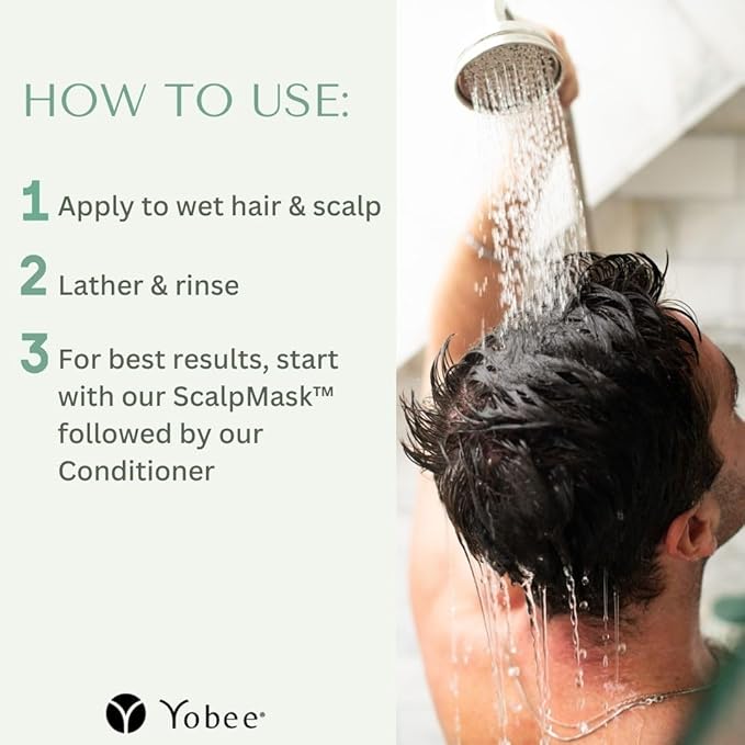Yobee Naturally Rebalancing Shampoo | Dry, Flaky & Itchy Scalp Care with Para Probiotics, Organic Honey & Turmeric, Vitamin B12 & Oat Extracts | Dandruff & Psoriasis Relief (6 Bottles)