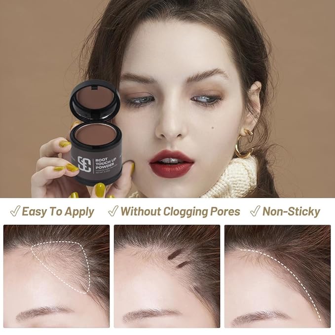 SOVONCARE Hairline Powder - Root Touch Up & Gray Hair Concealer for Men and Women, Instantly Covers Thinning Hair and Bald Spots, Natural-Looking Coverage Red