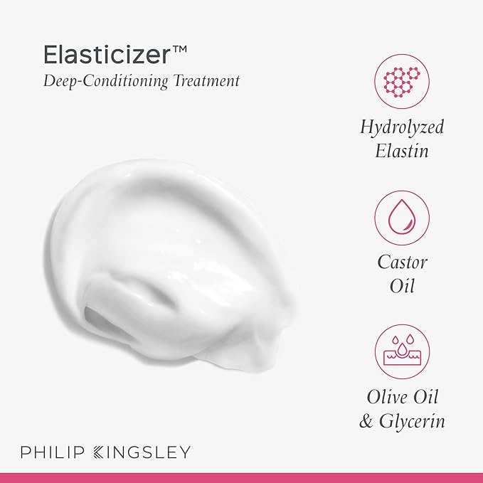 PHILIP KINGSLEY - Elasticizer | Deep Conditioner | Repair Hair Mask Treatment for All Hair Types | Pre-Shampoo Deep Conditioning Mask | Hydrates, Adds Shine and Reduces Breakage and Frizz | 16.9oz