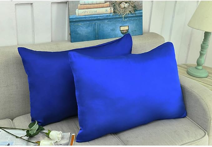 100% Mulberry Silk Pillowcases Set of 2 for Hair and Skin and Super Soft and Breathable Standard Size White/Queen/King