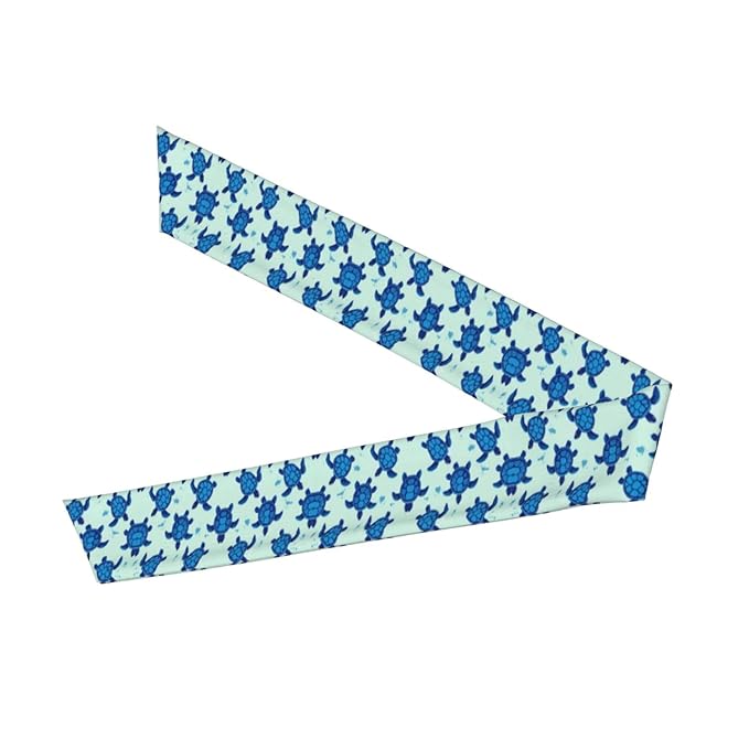Men Women Beauty Skinny Sports Sweatbands Head Decor for Running Travel Shower, Elastic Multi Style Ocean Animal Turquoise Blue Sea Turtles Head Ribbon Headwear
