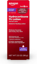 Amazon Basic Care Maximum Strength 1% Hydrocortisone Anti-Itch Lotion for Eczema, 3.5 ounce (Pack of 1)