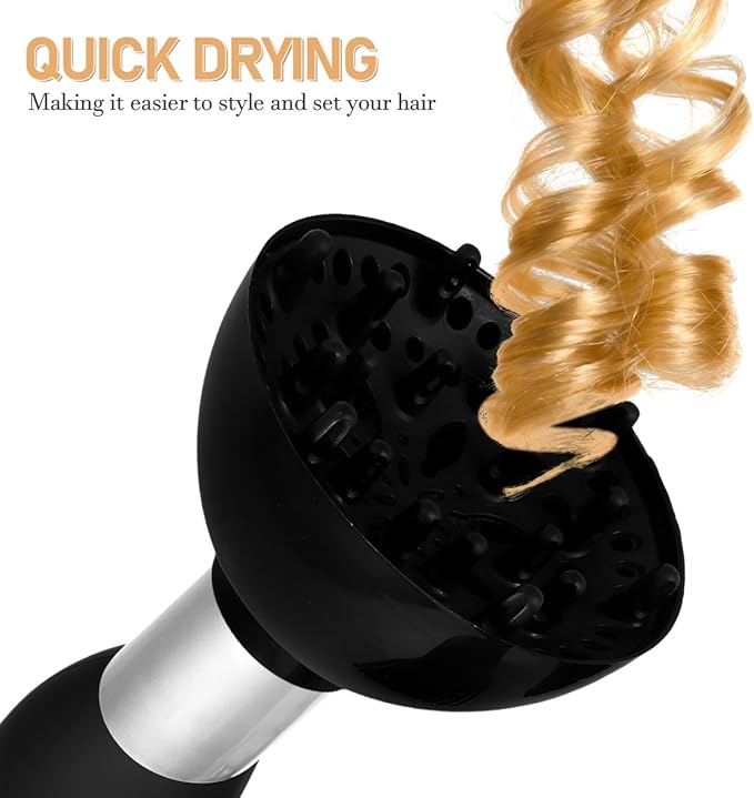 Universal Hair Dryer Nozzle Set 3 Pieces Including Concentrator Nozzle Diffuser Attachment and Styling Comb for Home and Travel Hair Styling 5.12X5.12X3.54 Inches