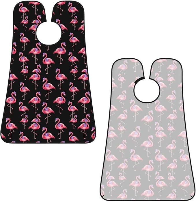 Waterproof Grooming Apron, Non-Stick Beard Bib with Suction Cups, for Lovely Animal Pink Flamingo